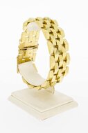 14 Karaat gouden brede Tank Staafjes armband- 20,3 cm