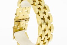 14 Karaat gouden brede Tank Staafjes armband- 20,3 cm