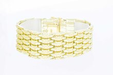 14 Karaat geel gouden brede Staafjes armband - 19,8 cm