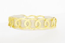 Gevlochten 18 Karaat brede gouden armband - 21 cm