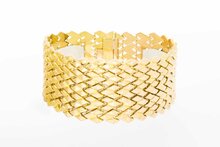 18 Karaat gouden brede Wiebertjes armband - 19 cm