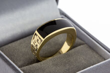 14 Karaat gouden Onyx Pink ring - 17,9 mm