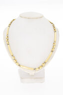 14 Karaat gouden Collier (koffieboon en staafjes) - 43 cm