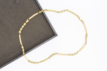 14 Karaat gouden Collier (koffieboon en staafjes) - 43 cm