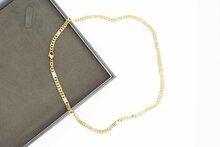 14 Karaat bicolor gouden gewalste Gourmet Collier -45,5 cm