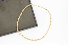 14 Karaat geel gouden Staafjes schakel Collier - 45,5 cm