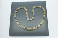 14 Karaat bicolor gouden Vossenstaart ketting - 47,5 cm