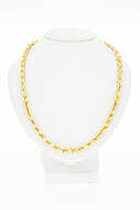 Gevlochten 18 Karaat gouden Koord ketting- 76,5 cm