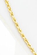 Gevlochten 18 Karaat gouden Koord ketting- 76,5 cm