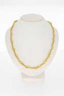 14 Karaat gouden getwiste geslepen Gourmet Collier-40 cm