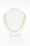 14 karaat geelgouden gewalste Gourmet schakelketting- 48 cm