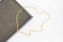14 karaat geelgouden gewalste Gourmet schakelketting- 48 cm