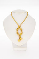 18 Karaat gouden "Popcorn" Collier met Knoop - 45,5 cm