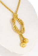 18 Karaat gouden "Popcorn" Collier met Knoop - 45,5 cm