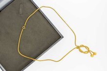 18 Karaat gouden "Popcorn" Collier met Knoop - 45,5 cm