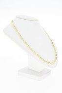 14 Karaat geel gouden Valkoog schakelketting - 54 cm