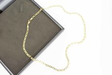 14 Karaat geel gouden Valkoog schakelketting - 54 cm