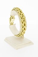 14 Karaat geel gouden grove gevlochten armband - 20,5 cm 