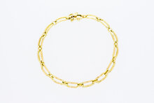 14 Karaat gouden armband met ovale open schakels - 20 cm