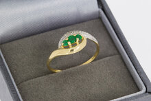 18 Karaat gouden smaragd ring - 15,6 mm