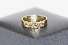 14 Karaat geel gouden "Schakel" ring - 15,4 mm