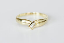 14 Karaat geelgouden ring met briljant geslepen Zirkonia