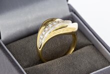 18 Karaat bicolor gouden Ring gezet met Diamant - 18 mm