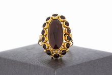 Vintage Granaat dames ring 14 karaat goud - 17,8 mm