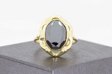 14 Karaat gouden Retro ring met Hematiet - 17,9 mm