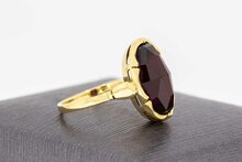 14 Karaat geel gouden Vintage ring met Granaat - 17,4 mm