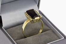 14 karaat geel gouden Vintage ring met Granaat - 19,1 mm