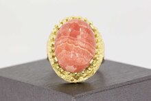 14 Karaat geel gouden Retro ring met Rodoliet - 19,6 mm