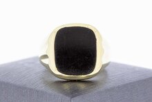 14 Karaat gouden Zegelring ring gezet met Onyx (21,3 mm)