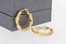 14 Karaat geel gouden Wokkel Creolen - 2,1 cm
