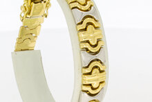 18 Karaat bicolor gouden Koningsarmband - 19,1 cm