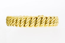 Brede gevlochten 18 karaat gouden vintage Armband - 23 cm