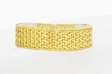 Brede 18 Karaat gevlochten gouden armband - 20,3 cm