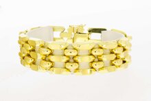 Brede 18 Karaat gouden armband met Staafjes - 19,8 cm