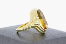 14 Karaat gouden Vintage Markies ring gezet met Citrien