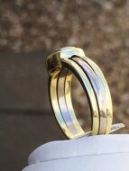 14 Karaat bicolor gouden Solitair ring gezet met Diamant