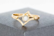 14 Karaat rose gouden ring gezet met Zirkonia - 18,3 mm