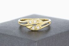 14 Karaat gouden fantasie ring met Zirkonia - 18,6 mm