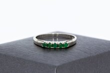 Smaragd ring 14 karaat goud - 17,1 mm