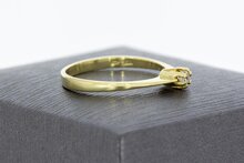 14 Karaat geelgouden Solitair ring met Diamant- 0.03 crt