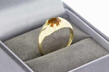 14 Karaat geel gouden Solitair ring gezet Madeira Citrien