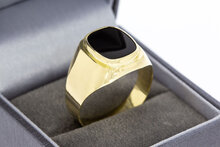 Onyx Zegelring 14 karaat goud - 21,5 mm
