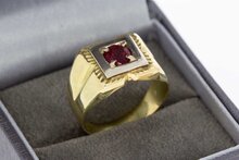 14 Karaat bicolor gouden Robijn Statement ring - 19 mm