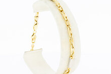 14 Karaat bicolor gouden koningsarmband - 20,7 cm