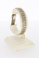 Gevlochten 14 Karaat witgouden armband - 19 cm