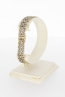 Gevlochten 14 Karaat witgouden armband - 19 cm